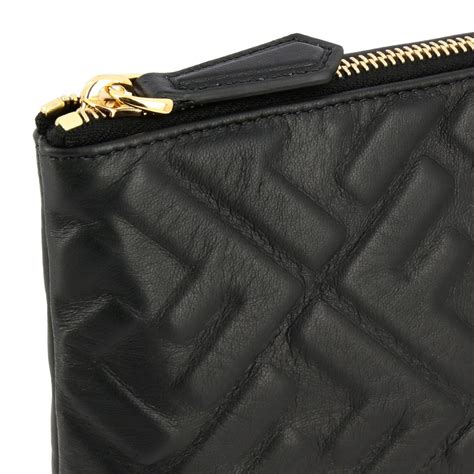 portadocumenti fendi vintage monogram nero|Clutch Fendi in pelle con monogram FF all over .